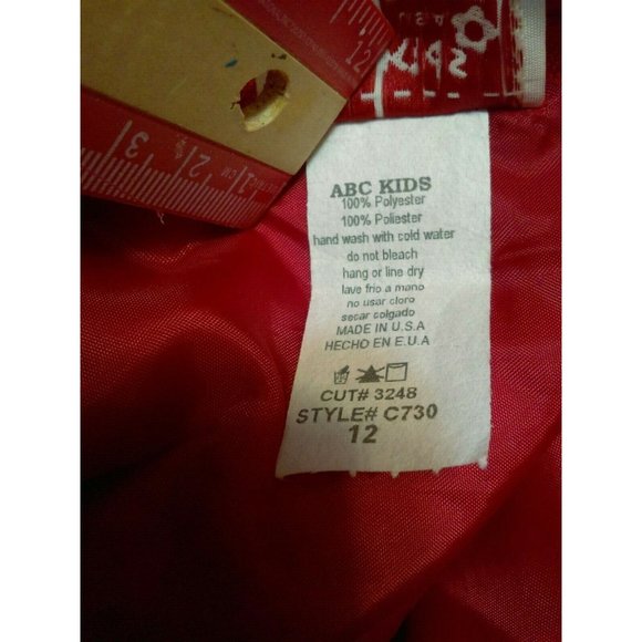 ABC KIDS USA Red & White Formal Spaghetti Layered with Lining Dress Youth Sz 12 - Picture 4 of 12